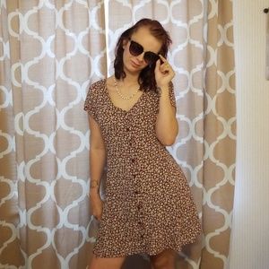 Floral Lace Up Dress with pockets